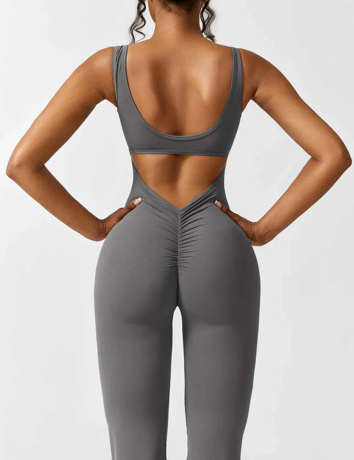 Elena | Ausgestellter Jumpsuit mit V-Rücken
