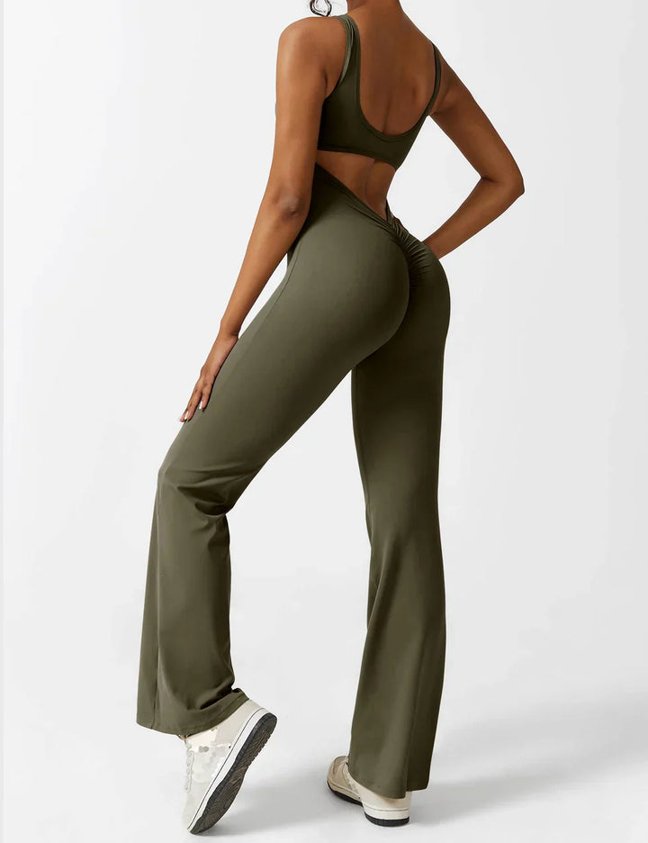 Elena | Ausgestellter Jumpsuit mit V-Rücken