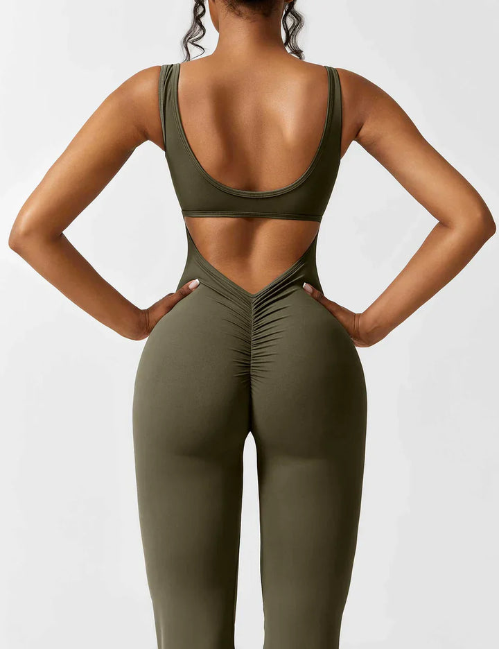 Elena | Ausgestellter Jumpsuit mit V-Rücken