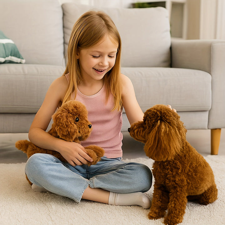 Plüsch Teddy Dog Realistisch & Weich | Kuschelspielzeug für Kinder & Geschenke
