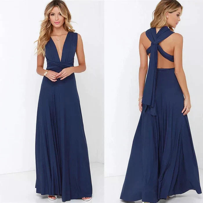 Eliane Wickelkleid für Damen | Midikleid mit V-Ausschnitt & Bindegürtel in fließender Silhouette