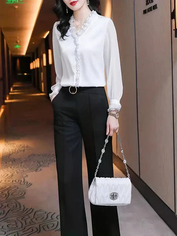 Eloïse | Elegante Langarm-Bluse für Frauen | Chic & Vielseitig