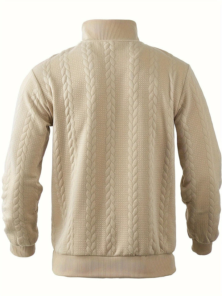 Rafael Vintage Pullover – Warmer Herrenpullover mit Stehkragen und Reißverschluss | Stilvoll & Bequem für Herbst und Winter