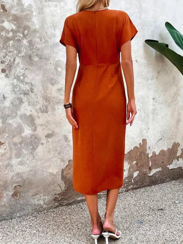 Adeline | Elegantes Kleid aus drapiertem Stoff für eine sublimierte Silhouette