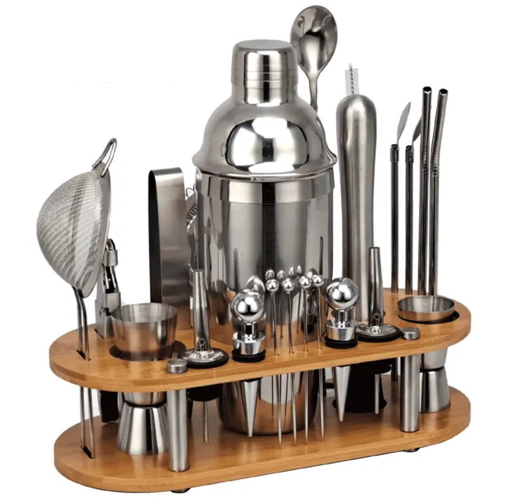 23-teiliges professionelles Cocktail-Set aus Edelstahl – ShakerPro Barkeeper-Set mit Zubehör