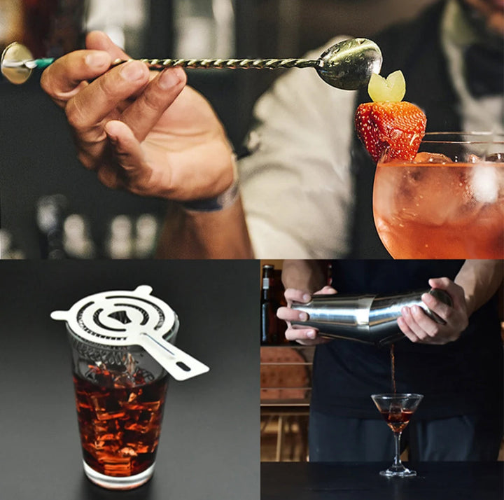 23-teiliges professionelles Cocktail-Set aus Edelstahl – ShakerPro Barkeeper-Set mit Zubehör