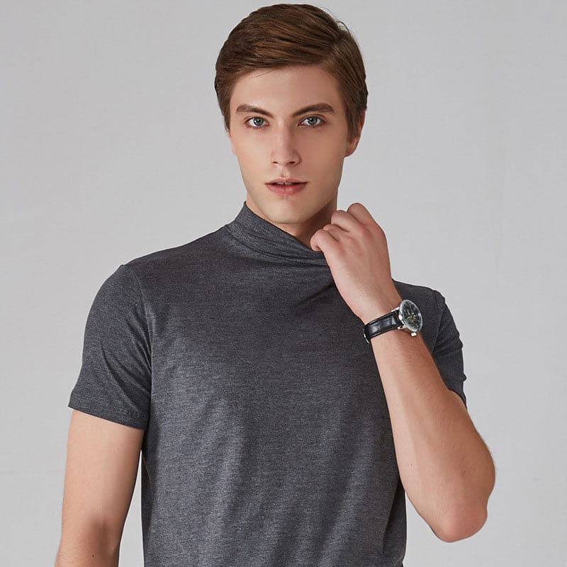 Hochgeschlossenes Slim-Fit-T-Shirt für Herren