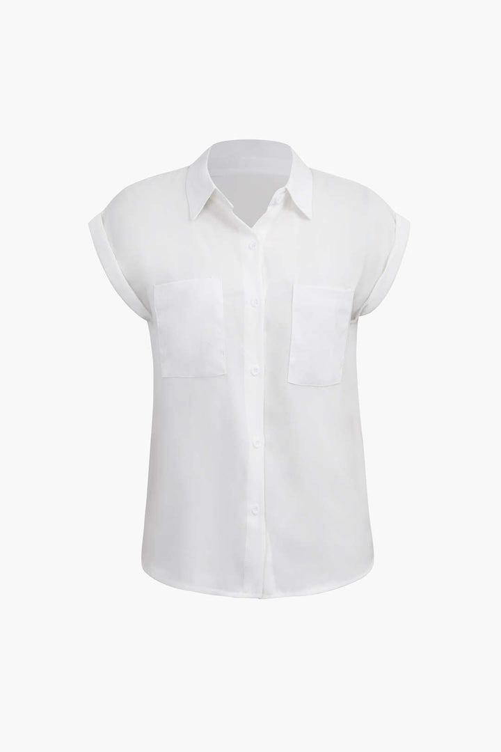 Vittoria Damenhemd | Minimalistisches Shirt mit geknotetem Saum & gekrempelten Ärmeln