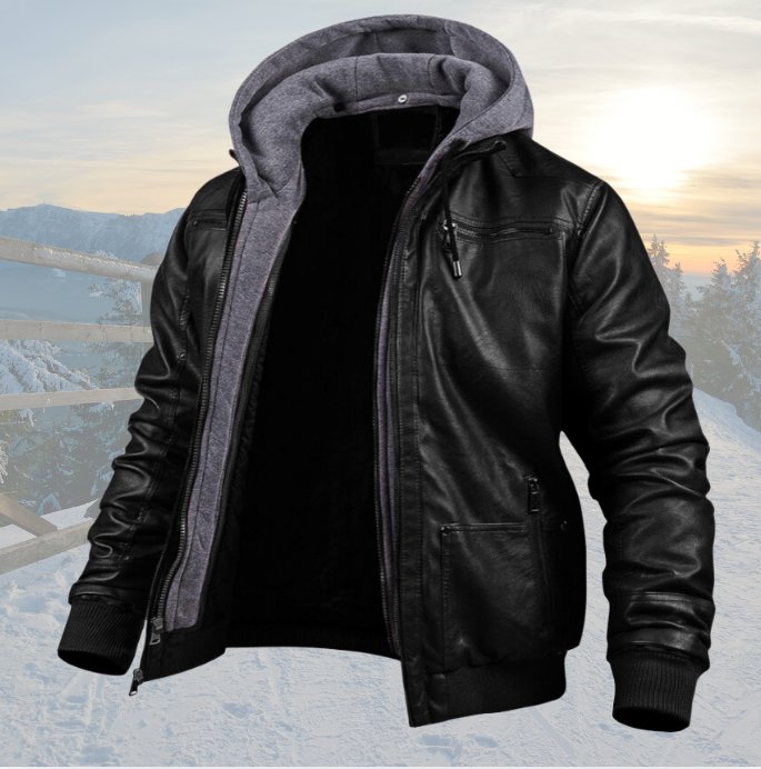 Jacke Herren Lederjacke | Klassischer Schnitt Zeitgemäß Winddicht
