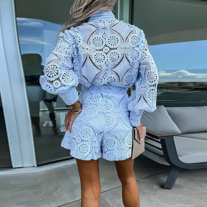 Brana | Spitze Zweiteiliges Set mit besticktem Top & Short