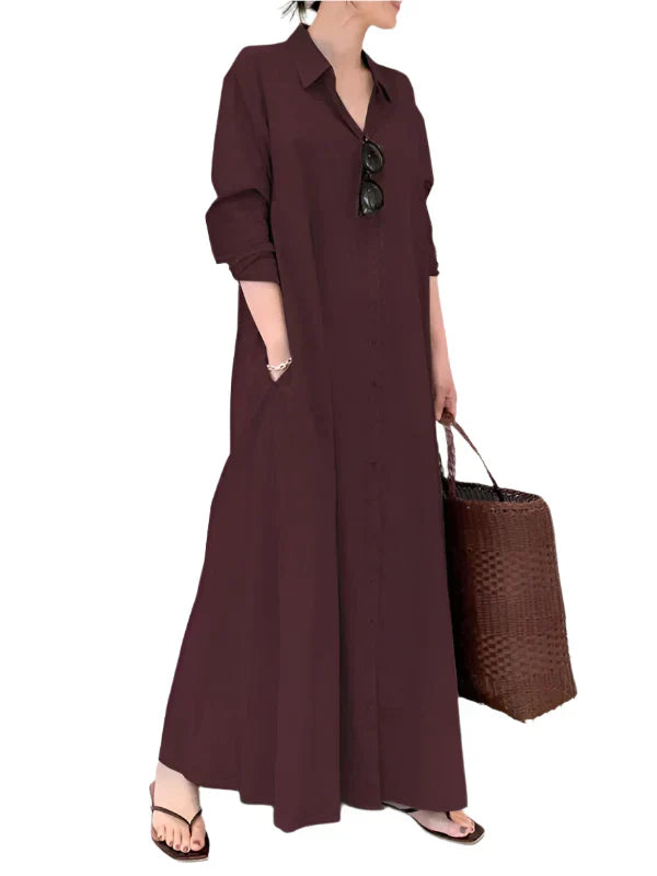 Livia Maxi Kleid für Frauen – Elegantes langes Kleid mit A-Linien-Silhouette