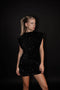 Selena Mini Kleid mit silbernen Pailletten | Strukturierte Silhouette & Glamouröser Glanz