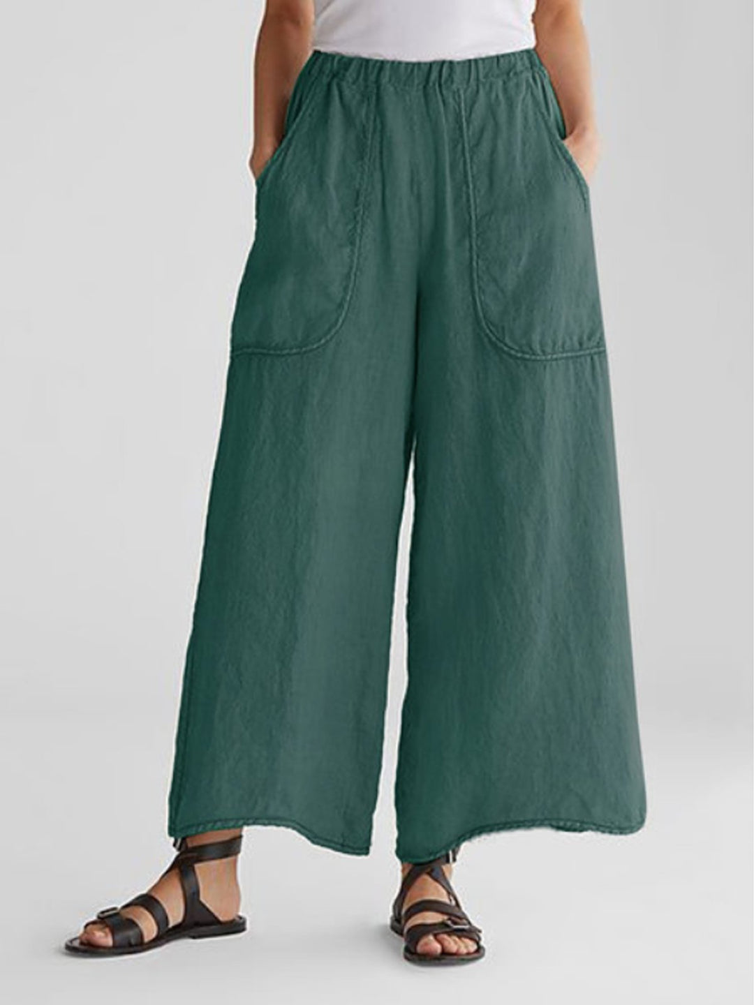 Weite Leinenhose mit Komfortbund | Leinen | Lässig & Luftig