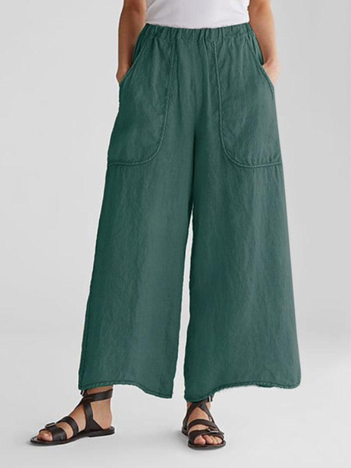 Weite Leinenhose mit Komfortbund | Leinen | Lässig & Luftig
