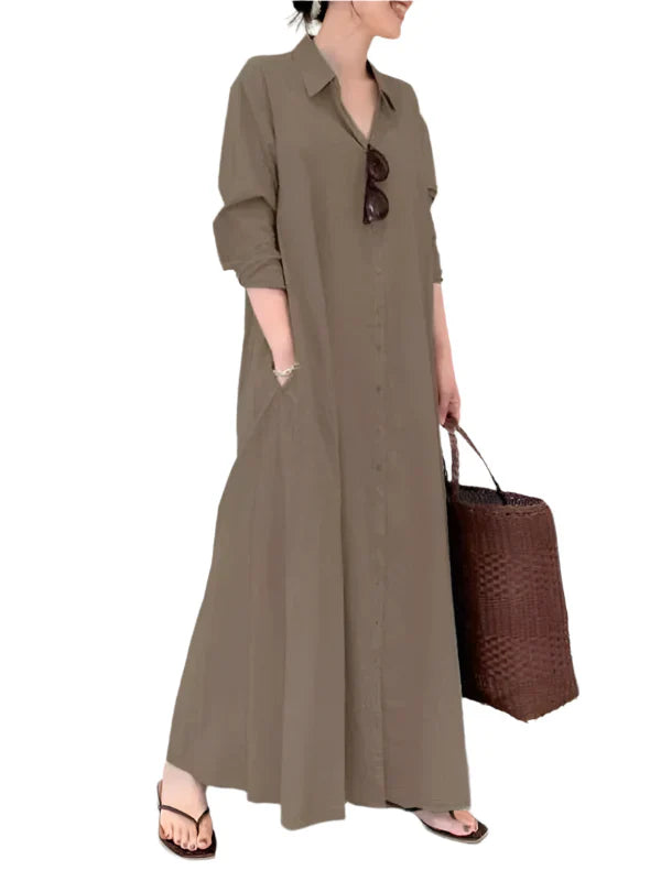 Livia Maxi Kleid für Frauen – Elegantes langes Kleid mit A-Linien-Silhouette