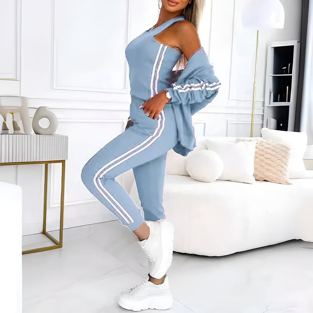 Elena 3-teiliges Baseball-Set für Damen | Stylisches Frühlings-Outfit mit Weste, Hose & Top