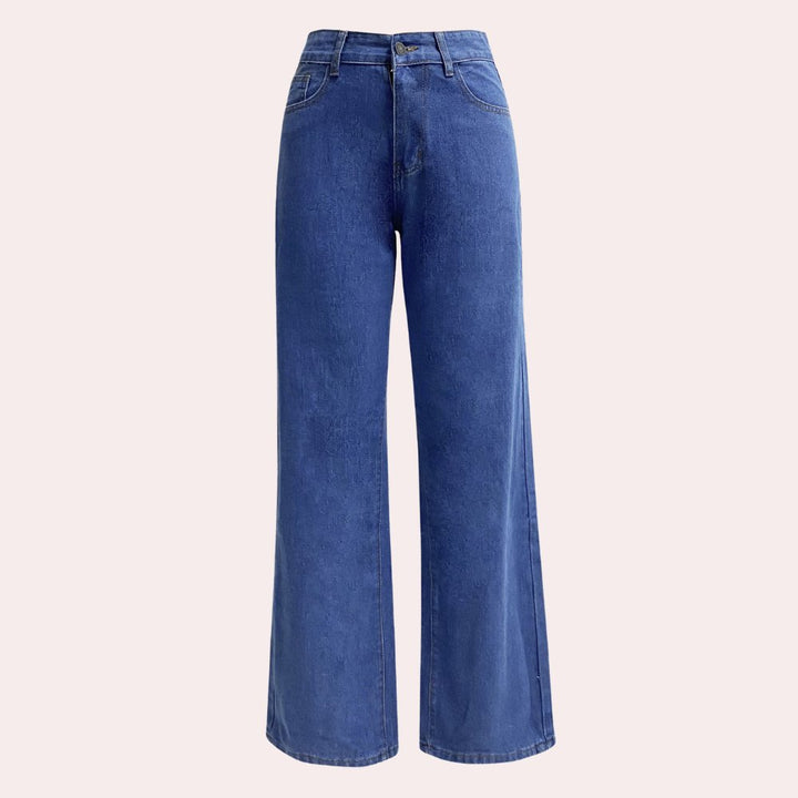 Jitka Casual Baggy Jeans – Hoch Taillierte Stretch-Denimjeans für Stil und Komfort