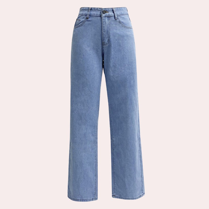 Jitka Casual Baggy Jeans – Hoch Taillierte Stretch-Denimjeans für Stil und Komfort