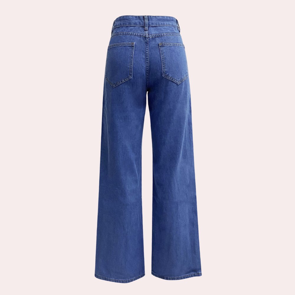 Jitka Casual Baggy Jeans – Hoch Taillierte Stretch-Denimjeans für Stil und Komfort