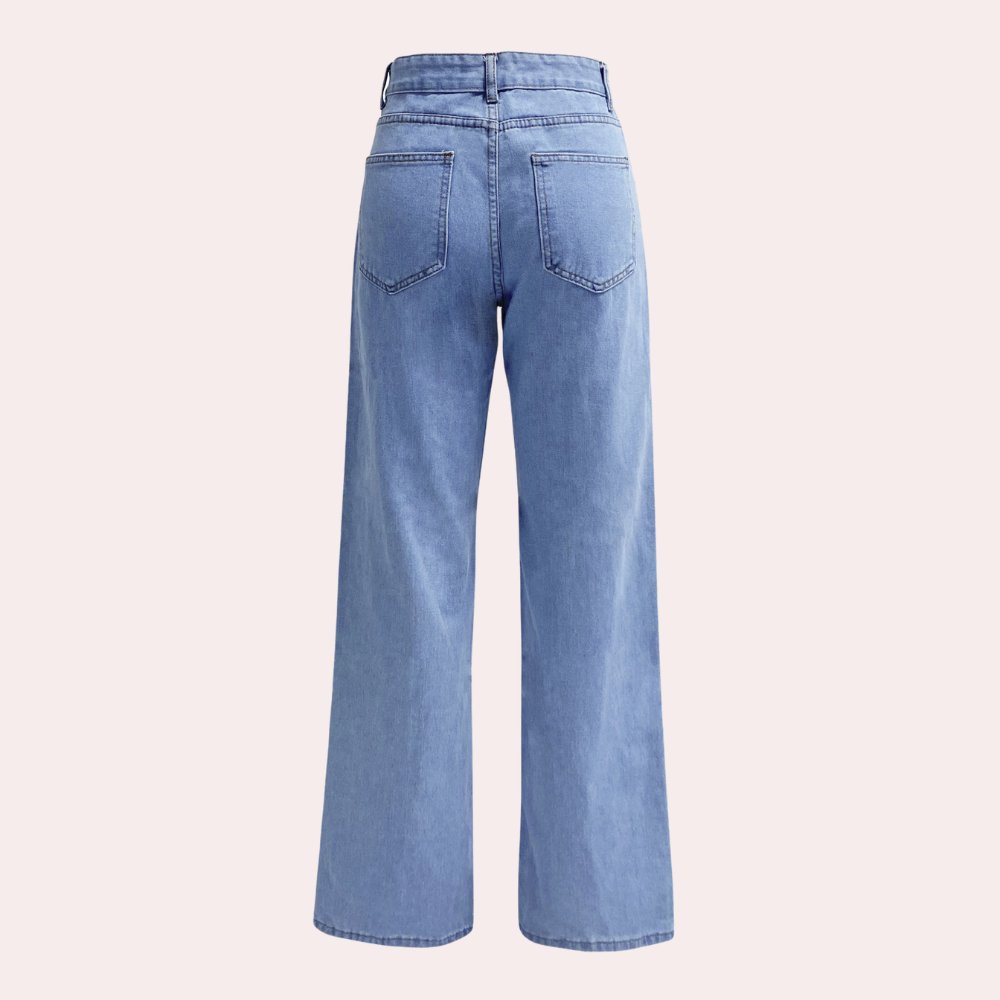 Jitka Casual Baggy Jeans – Hoch Taillierte Stretch-Denimjeans für Stil und Komfort