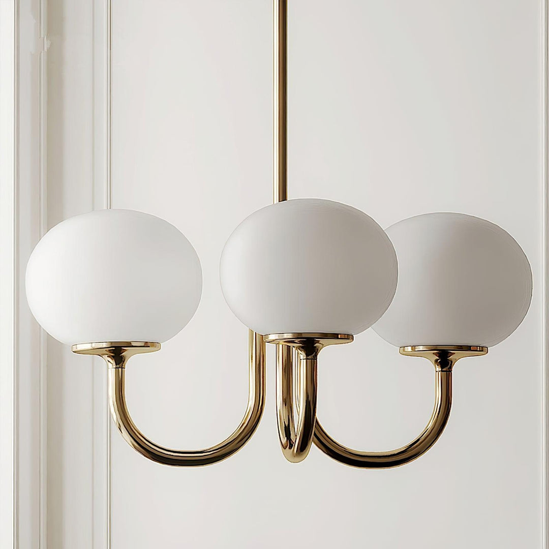 Moderne Kronleuchter aus Messing | Elegante Deckenbeleuchtung mit Glasgloben