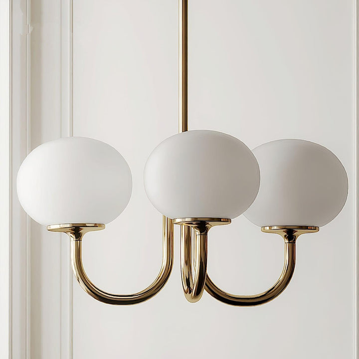 Moderne Kronleuchter aus Messing | Elegante Deckenbeleuchtung mit Glasgloben