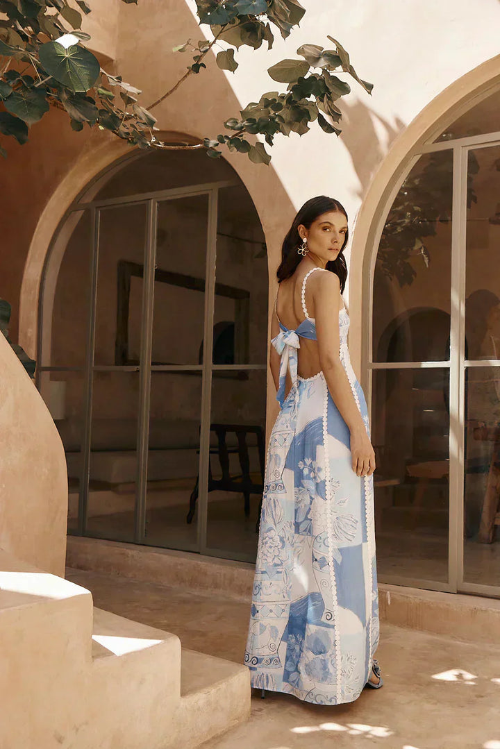 Charme Kleid Maxi Damen | Elegant fließende Passform | Zeitloses Design für jeden Anlass