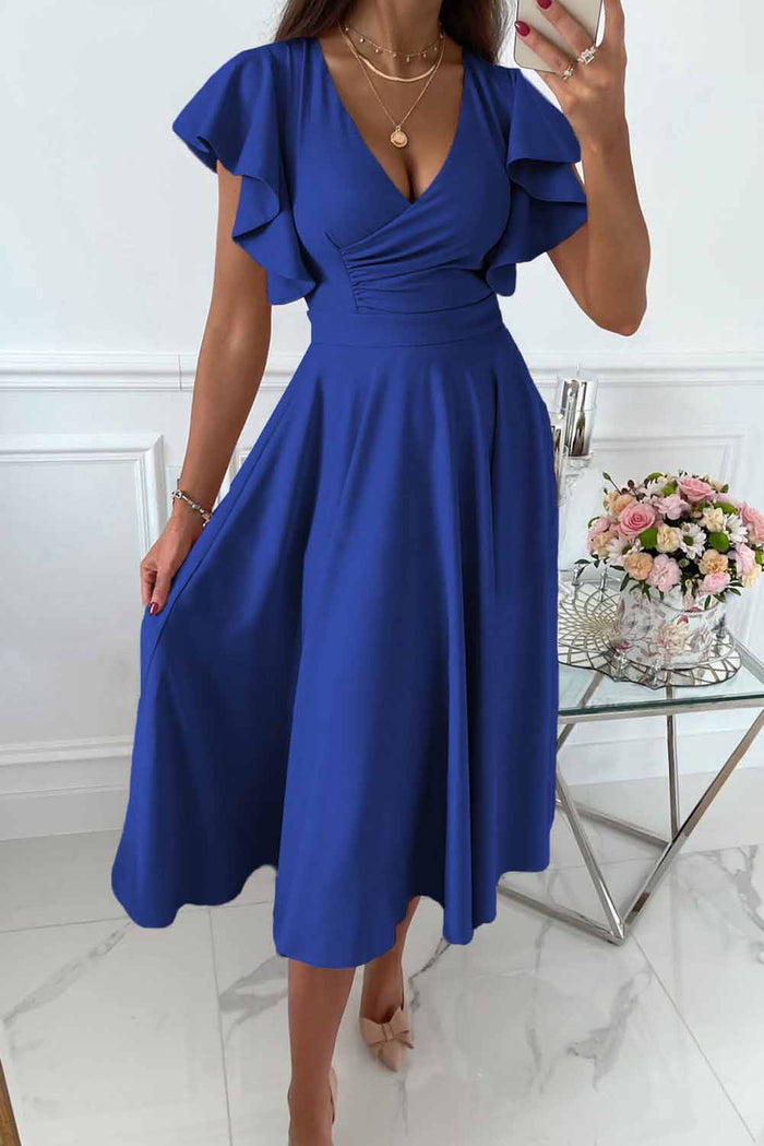 Sophie | Wickelkleid mit gerüschten Ärmeln
