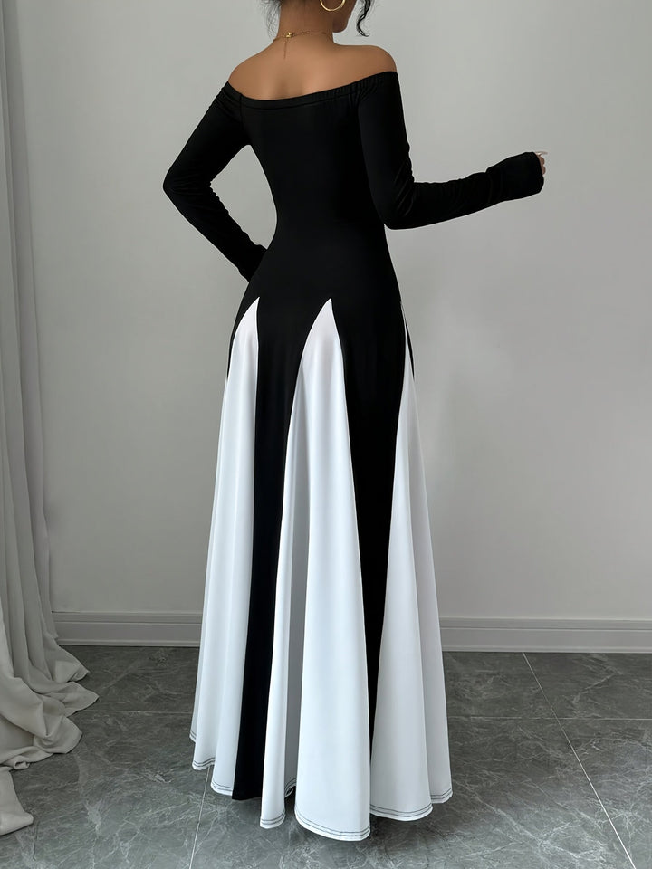 Melodia Frauenkleid mit freien Schultern | Langarm & Atemberaubende Eleganz