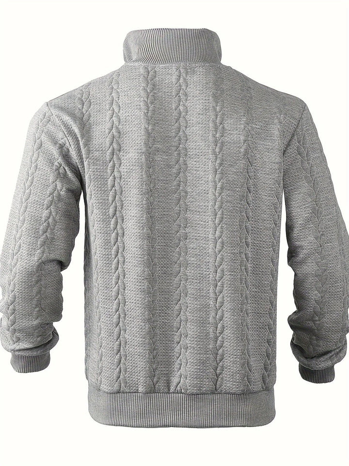 Rafael Vintage Pullover – Warmer Herrenpullover mit Stehkragen und Reißverschluss | Stilvoll & Bequem für Herbst und Winter