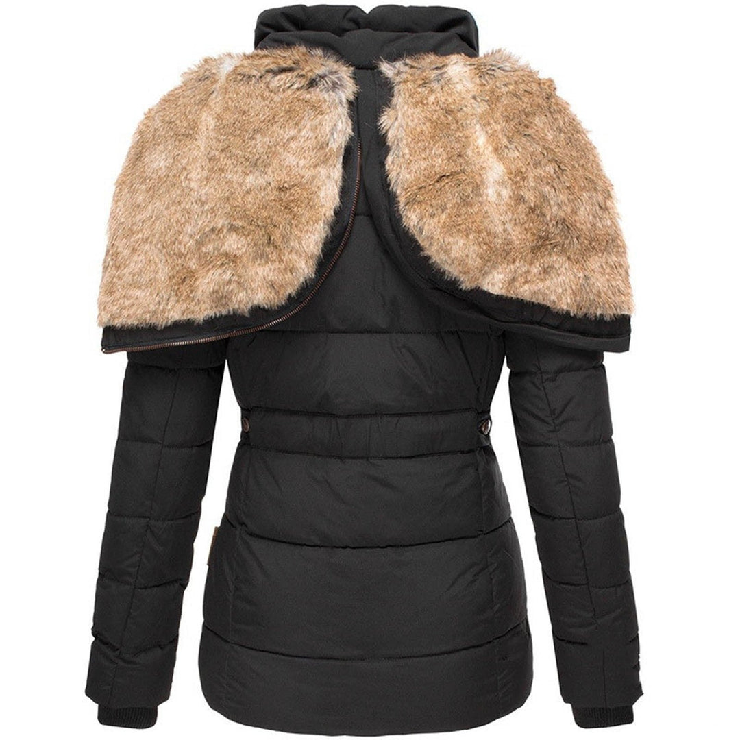 Gesteppte mittellange Winterjacke für Frauen | Warme Steppjacke mit Kapuze