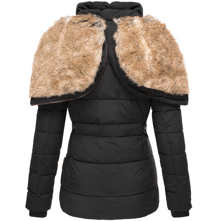 Gesteppte mittellange Winterjacke für Frauen | Warme Steppjacke mit Kapuze