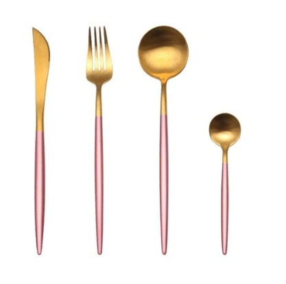 24-teiliges Edelstahl-Besteckset in Gold-Silber – RoyalGlow Luxusbesteck
