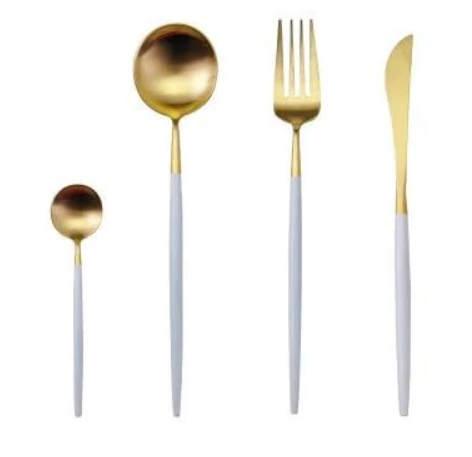 24-teiliges Edelstahl-Besteckset in Gold-Silber – RoyalGlow Luxusbesteck