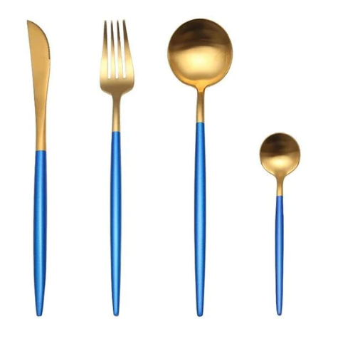 24-teiliges Edelstahl-Besteckset in Gold-Silber – RoyalGlow Luxusbesteck