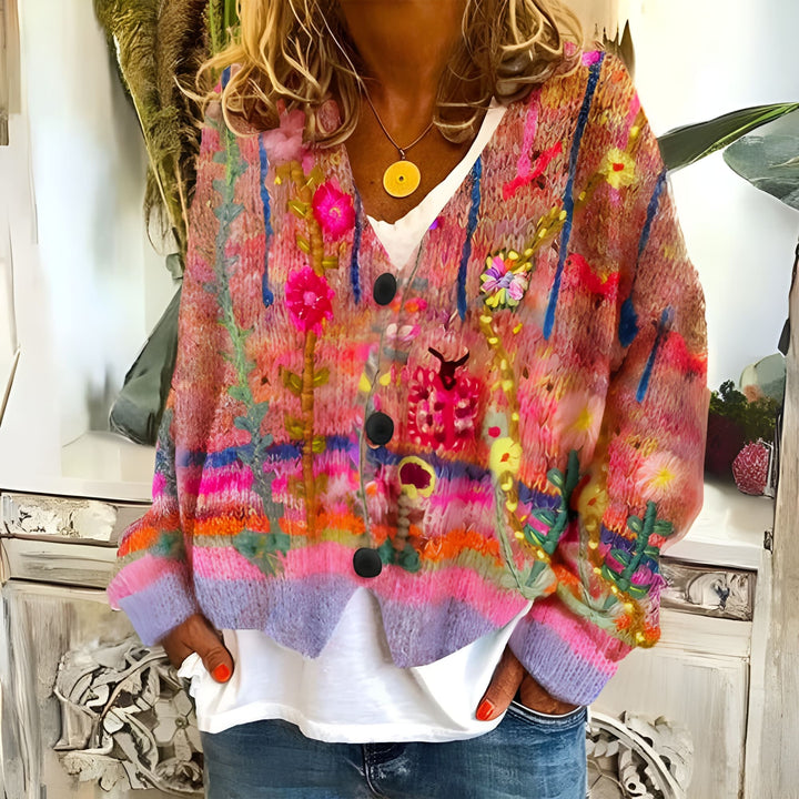 INÈS | Bunte & elegante Strickjacke für Damen | Komfort & Stil