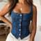 Riley Damen Denim Top mit Figurbetonter Passform | Blickdicht, Lässig & Vielseitig Tragbar