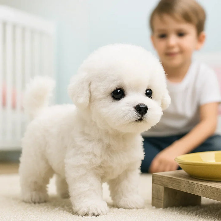 Interaktiver, realistischer Plüschhund | Weiches, animiertes Spielzeug für Kinder und Erwachsene