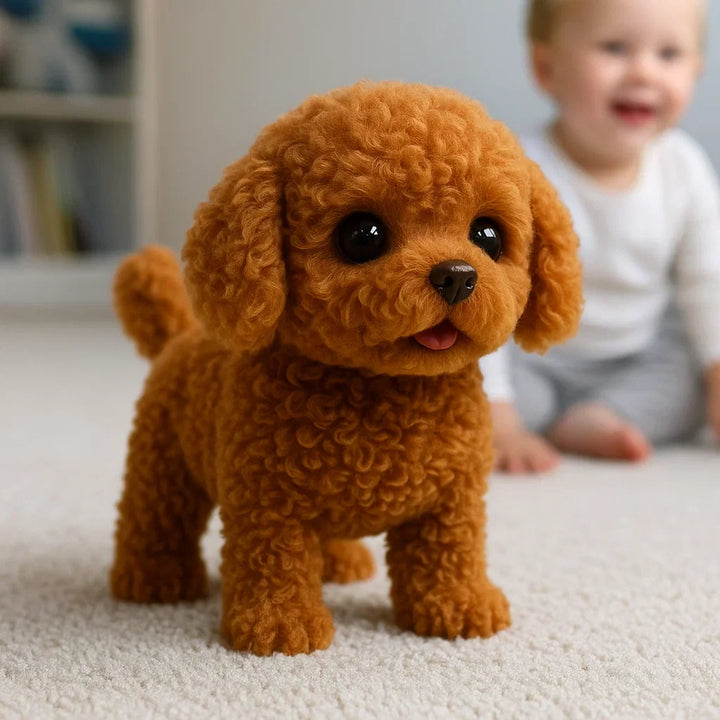 Interaktiver, realistischer Plüschhund | Weiches, animiertes Spielzeug für Kinder und Erwachsene
