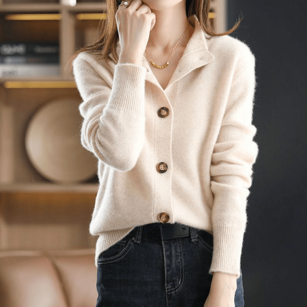 Arabella | Elegante Strickjacke aus gestricktem Kaschmir für einen schicken und bequemen Stil