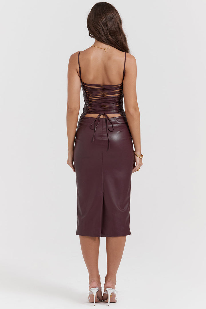 Lilian Luxuriöses, elegantes und zeitloses Lederkleid | Ideal für besondere Anlässe