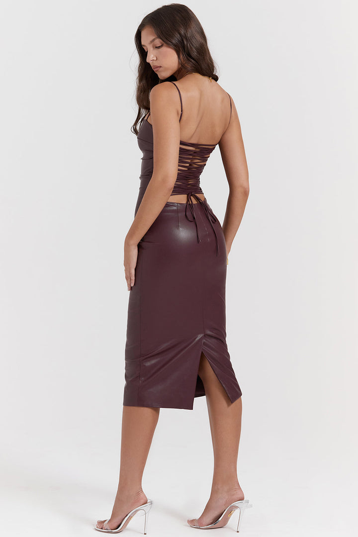 Lilian Luxuriöses, elegantes und zeitloses Lederkleid | Ideal für besondere Anlässe