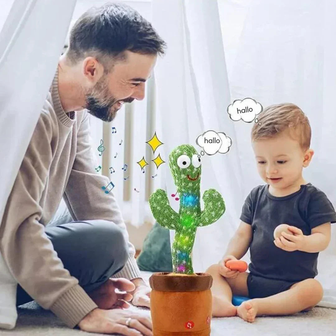 Interaktiver sprechender und tanzender Kaktus | Musikalisches Plüschtier für Kinder