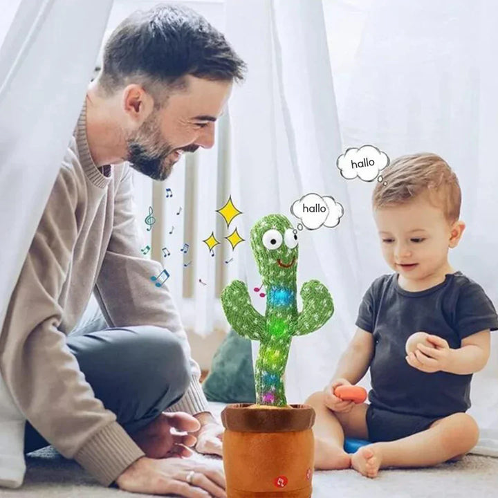 Interaktiver sprechender und tanzender Kaktus | Musikalisches Plüschtier für Kinder