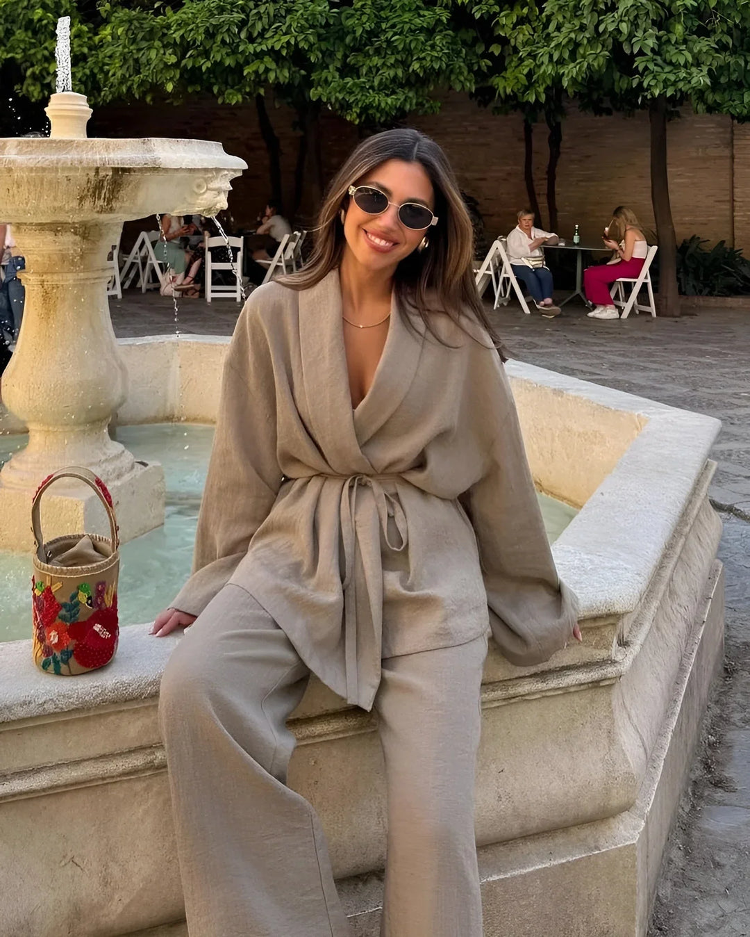 Nalani Leinen Kimono Set für Damen | Luftig, Elegant & Vielseitig für Frühling und Sommer