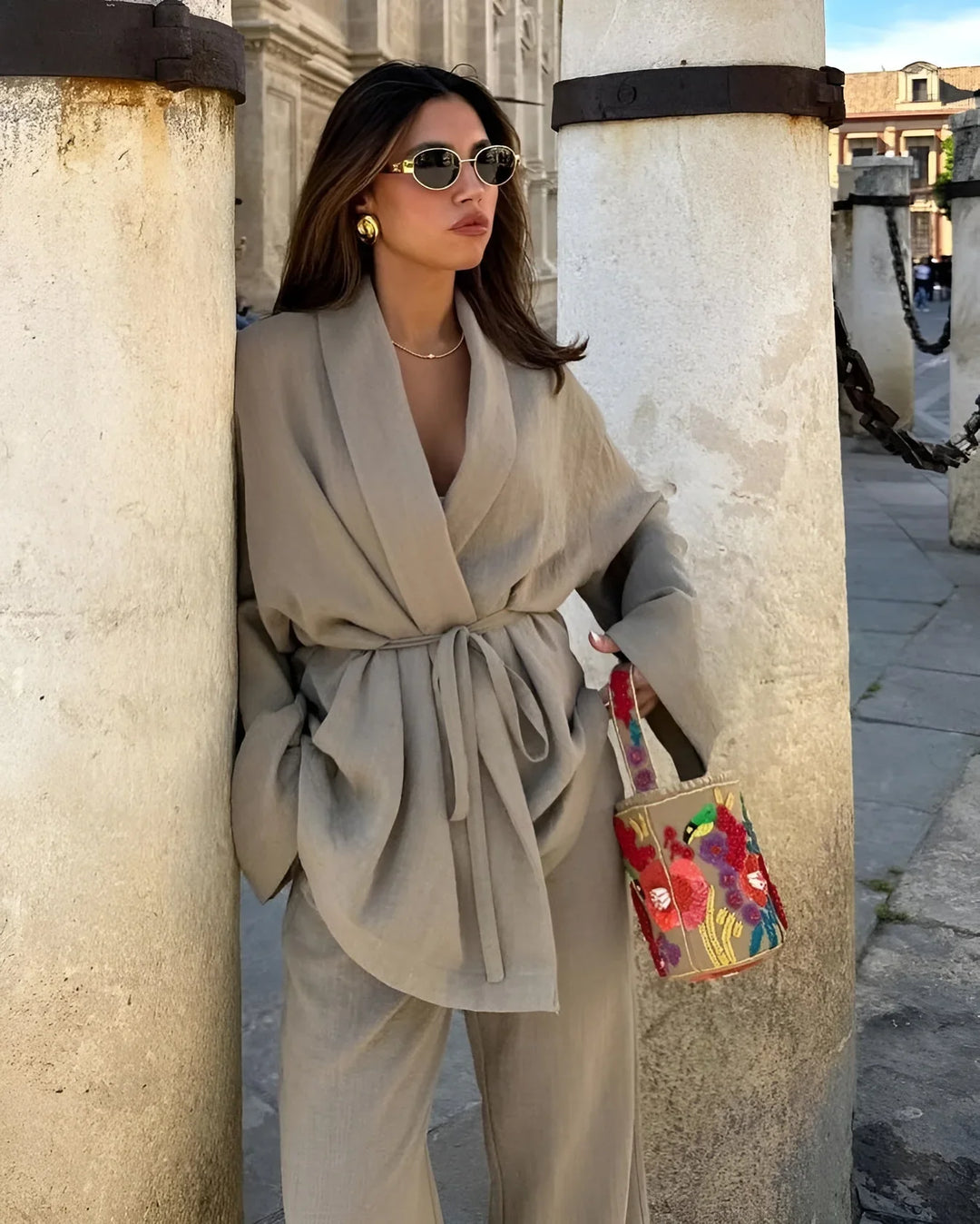 Nalani Leinen Kimono Set für Damen | Luftig, Elegant & Vielseitig für Frühling und Sommer