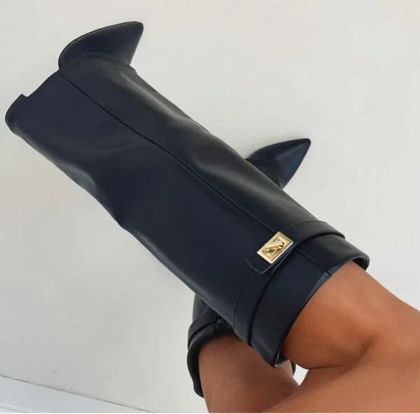 Cristela Damenstiefel mit Blockabsatz | Kniehoher Schnitt und Zeitloses Design