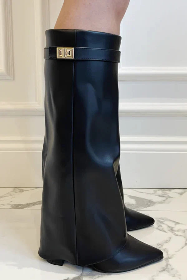 Cristela Damenstiefel mit Blockabsatz | Kniehoher Schnitt und Zeitloses Design