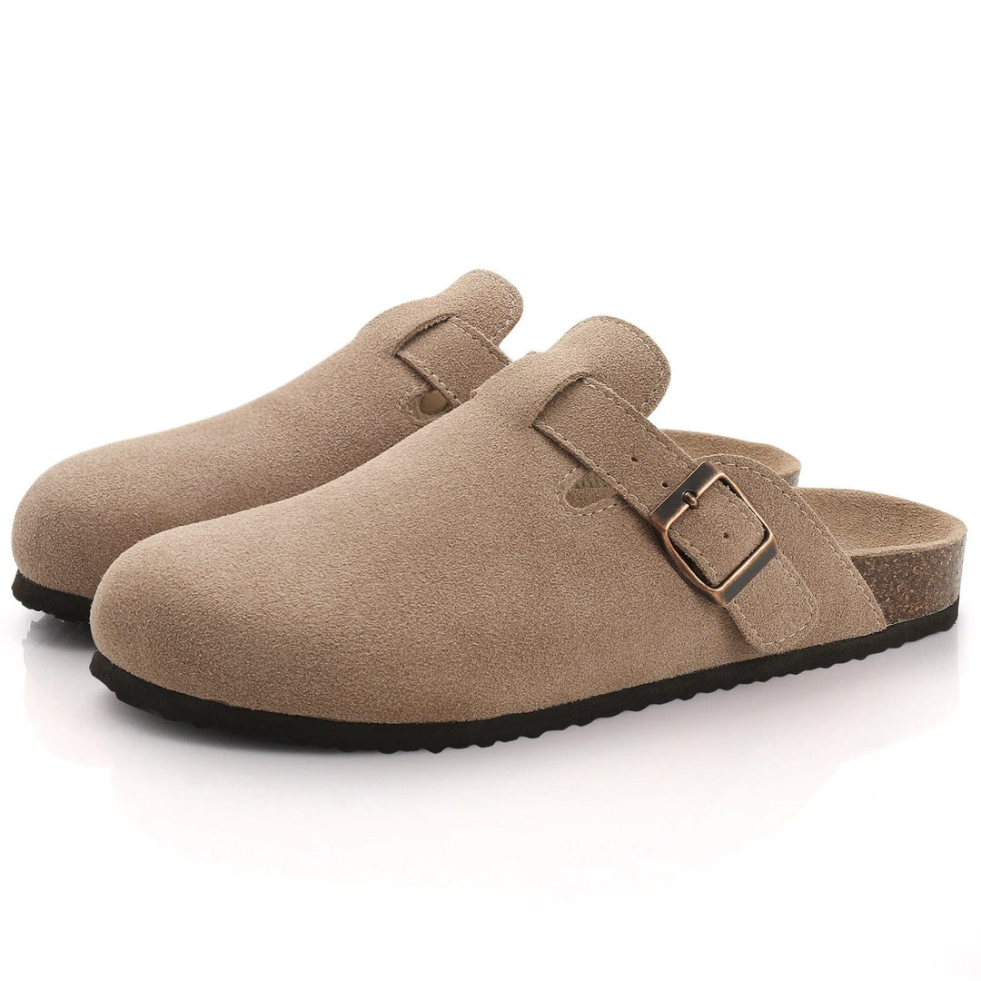 Clogs aus Wildlederimitat | Ergonomisches Fußbett & verstellbare Schnalle | Komfort & Stil