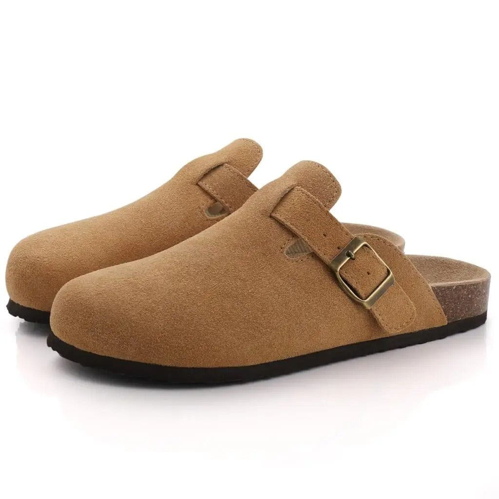 Clogs aus Wildlederimitat | Ergonomisches Fußbett & verstellbare Schnalle | Komfort & Stil